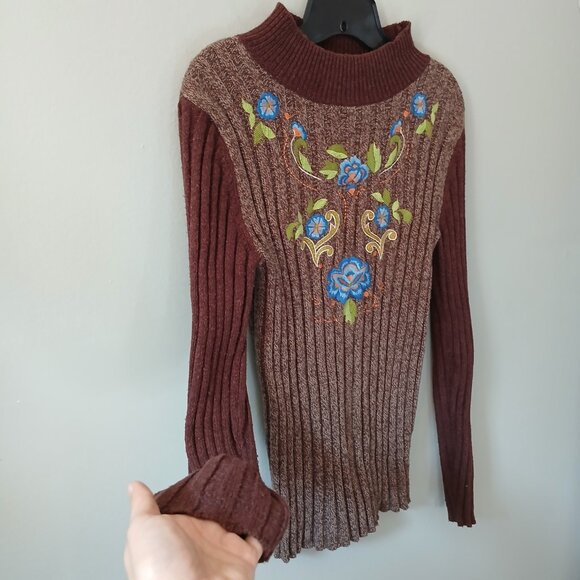 Sundance Women's Sweater Size Small Floral Embroidered Pullover Long Sleeve - Picture 9 of 14